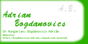 adrian bogdanovics business card